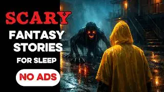 🛑 NO ADS 🛑 7 HOURS of FANTASY Scary Stories for Sleep | Gentle Rain Ambience + Black Screen