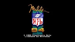 Madden NFL '94 (SNES 60Hz / US) - Intro / Attract Mode feat. full length demo game