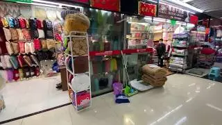 Yiwu market district 5 (section 5) 2nd floor bedding textiles imported products April 2020 walking