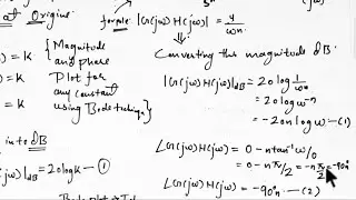 Bode plot for origin pole and origin zero.