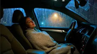 Relaxing Heavy Rain & Thunder Sounds ⛈️ Inside a Car 🚐 — Deep Sleep & Calm Night Ambience
