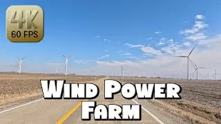 Driving Around an Illinois Wind Power Farm in 4k Video