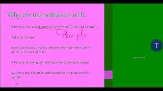 Software Design and Architecture Tutorial # 2- Introduction Part 2