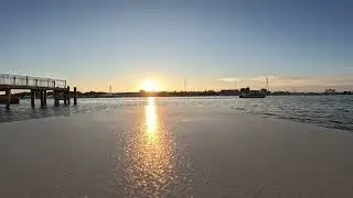 Fishing and sunset in St Joseph, Michigan.
