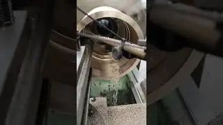 Machining a bronze bearing with boring bar #asmr #machine #oldtools #vintagetools #bronze #lathe