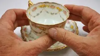 Antique Redfern & Drakeford Floral China 2180 Teacup and Saucer