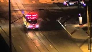Ambulance With Airhorn Siren At Night