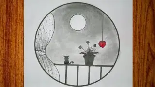 Very Nice || Circle Scenery Drawing || Artwork Artist Viralvideo || Biutiful Pencil Drawing Video 