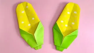 折り紙 簡単 可愛い とうもろこし 折り方 Origami Easy Corn Paper Craft DIY 夏 野菜 Cute Vegetables 종이접기 옥수수 折纸 玉米