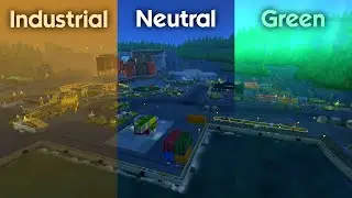 INDUSTRIAL vs NEUTRAL vs GREEN - Evergreen Harbor (The Sims 4)
