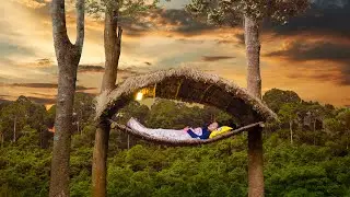 Solo Advanture in the Deep Jungle Building a Home Shelter Using Survival Skills