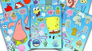Peel & Play💞Incredibox Sprunki Sticker Book - SpongeBob, Patrick Star, Krabs, Sandy Cheeks, Plankton
