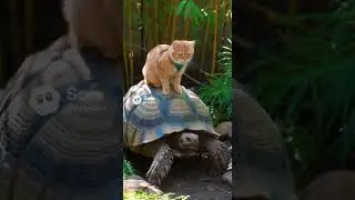Cat Rides on ANIMAL&rsquo;s Back #cat  #rides  #animals  #funny  #pets  #best  #friends