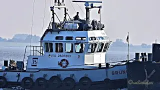 BIJMA Schlepper GRUNO 2 PELI & 4 PHEK mit Schwerlast EMSPONTON II tugs tow heavyload barge Emden