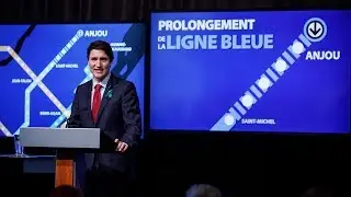 Prime Minister Trudeau makes an announcement regarding Montréal Metro’s Blue Line extension