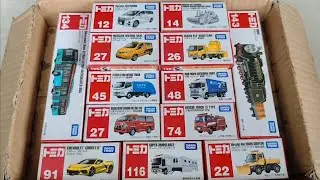 トミカ-はたらくくるまのミニカーを箱から出してチェックする ☆ 8 Minutes Satisfying with Unboxing Tomica Miniature Cars Collection