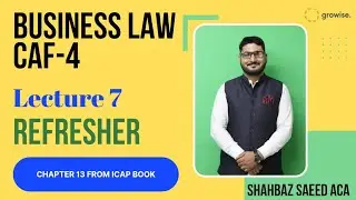 CAF 4 Refresher Lecture 7 | Business Law | Partnership Act | ICAP | ICAI