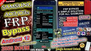 Samsung A03/A03s Bypass Android 12 Update 2023 | Clear Data Not Supported Fix | Without PC@pentekfrp