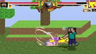 NICK54222 MUGEN: Steve VS Team Pikachu