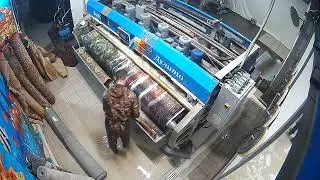 Процессы стирки ковров в профессиональном цеху. Carpet washing processes.