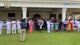 CM KCR with family Clapping @ Pragathi Bhavan | Janata Curfew | Hybiz TV