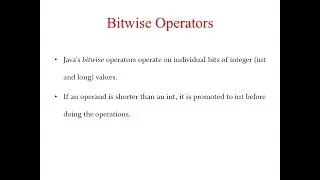 BitWise Operators in Java |  Java Tutorial For Beginners