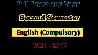 PU Previous Year||English(Compulsory)||Old Question Papers||PU Even Sem@urs_heal