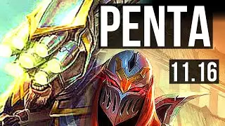 MASTER YI vs ZED (MID) | Penta, Legendary, 1.1M mastery, 300+ games | BR Grandmaster | v11.16