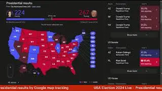 Live - USA Elections 2024 - google tracking map results