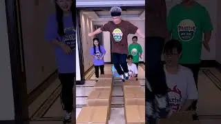 Cardboard Box Trap Challenge, Who Passed The Level Perfectly? #Funny Family #PartyGames