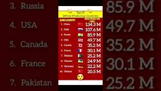 Top 10 Wheat Producing Countries in 2024 #wheat #countries #shorts