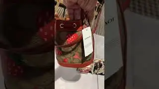 🍓🍓 NEW MINI DEMPSEY BUCKET BAG IN SIGNATURE CANVAS WILD STRAWBERRY #coachoutlet