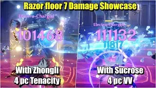 Electro Razor 100k skill damage showcase in Floor 7