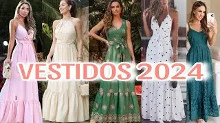 MODA!! 2024 Bonitas VESTIDOS LARGOS de Estilo Casual en Tendencia de Moda  para 2024 que debes tener