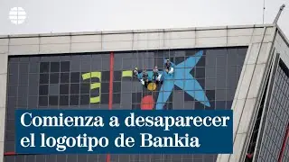 Comienza a desaparecer de Madrid el logotipo de Bankia