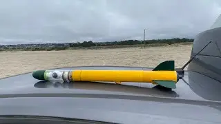 Model Rocket&mdash; Payload Bay Camera, Descent with horizontal payload section, Rearward View