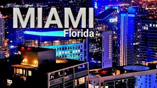 Beautiful Miami Florida at Night, 4k, Downtown Miami Skyscrapers