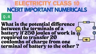 What is the potential difference between the terminals of a battery if 250 joules of work