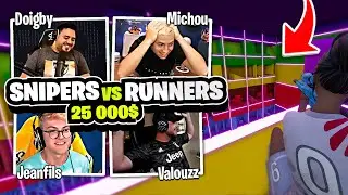 25 000$ si tu gagnes ce Sniper vs Runners avec Michou, Doigby et Jeanfils sur Fortnite Cr&eacute;atif !