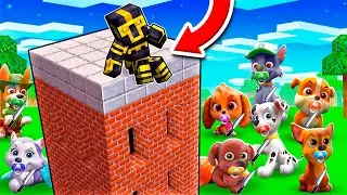 CONSTRUYE PARA SOBREVIVIR A BABY PAW PATROL EN MINECRAFT 😱