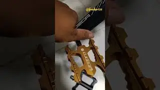 my new gold theme color road bike pedals