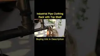 Industrial Pipe Clothing Rack with Top Shelf #walldecor #homefurniture
