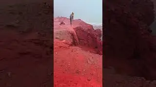 The land in Hormuz Island, is highly concentrated with iron oxide leading to red beaches.