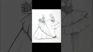 Best-friend Fixing Her Dress #drawing #friendship #art