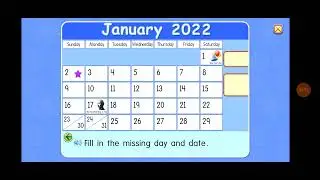 starfall calendar for January 2nd 2022 for the 2nd time