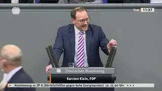 Karsten Klein, FDP: Bundestagsrede zu Strom- und Gaspreisbremsen und H&auml;rtefallregelungen