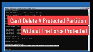 Can't Delete a Protected Partition Without the Force Protected Parameter Set FIX