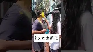 Holi with Crush v/s Holi with Wife 😂 #shorts