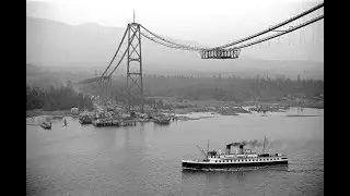 Lion's Gate Bridge Construction in Vancouver (1936)