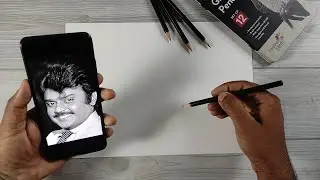 Drawing Captain Vijayakanth using Graphite Pencils!